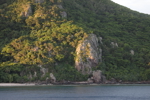 Sun setting on an island